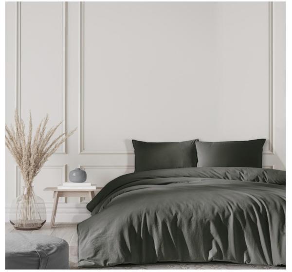 MAJOLİ STONE WASHED ÇİFT KİŞİLİK NEVRESİM TAKIMI SOLİD - Image 1