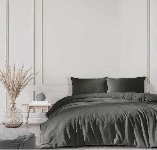 MAJOLİ STONE WASHED ÇİFT KİŞİLİK NEVRESİM TAKIMI SOLİD - Image 1