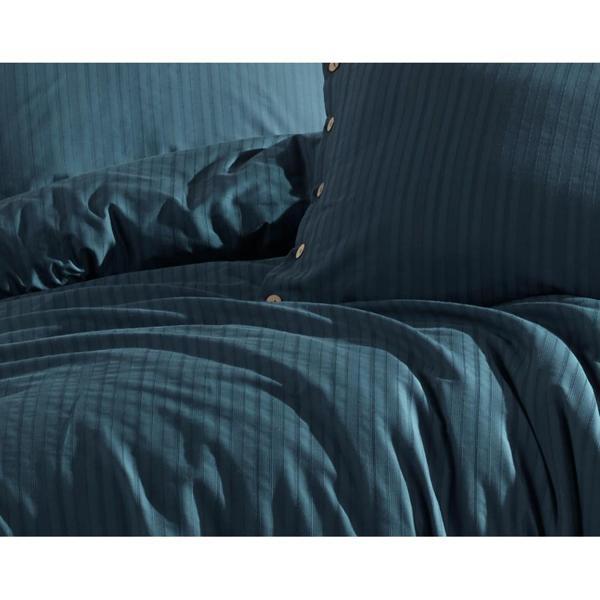 LİMASSO GOFRE ÇİFT KİŞİLİK NEVRESİM TAKIMI PARADİSO DRESS BLUE - Image 1