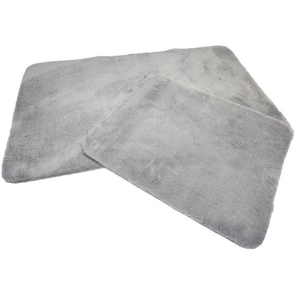2 Lİ BANYO PASPASI KLOZET SET PUFF GRİ - Image 1