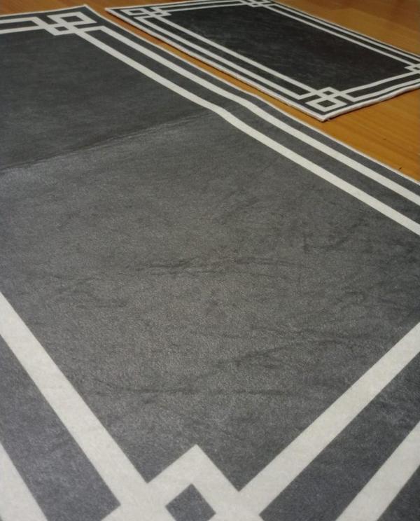 2Lİ BANYO SETİ BASKILI LUNA GRİ - Image 1