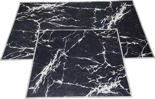 2Lİ BANYO SETİ BASKILI MERMER SİYAH - Image 1