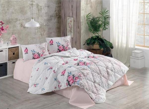 ÇİFT KİŞİLİK YORGAN SETİ EYLÜL PEMBE - Image 1