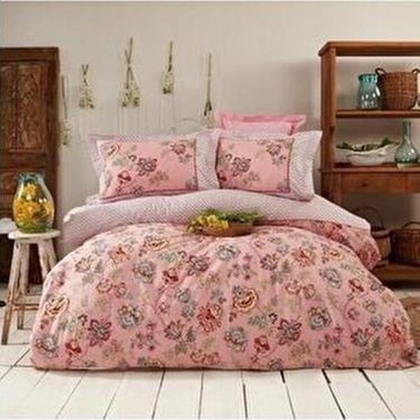 APRİCİTAS RANFORCE ÇİFT KİŞİLİK NEVRESİM TAKIMI OPHELİA PEMBE - Image 1