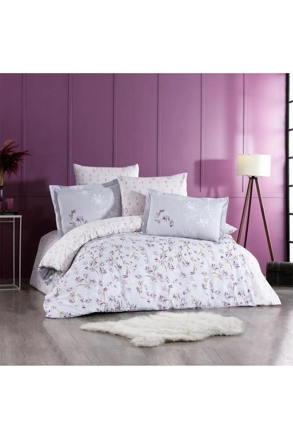 POPLİN TEK KİŞİLİK COMPLETTE SET JARDİN MOR - Image 1