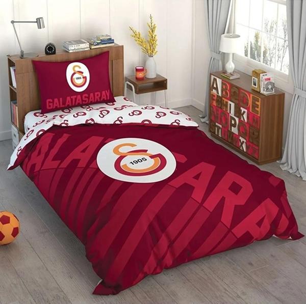 BRF LİSANSLI TEK KİŞİLİK NEVRESİM TAKIMI GALATASARAY KIRMIZI LOGO - Image 1