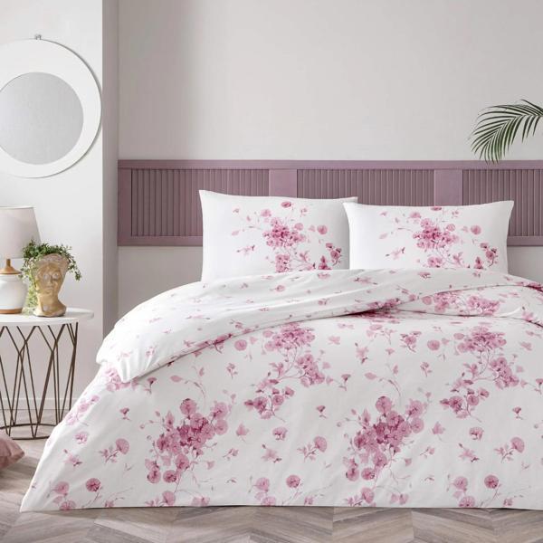 TAÇ TEK KİŞİLİK RANFORCE NEVRESİM TAKIMI MARİAN PEMBE - Image 1
