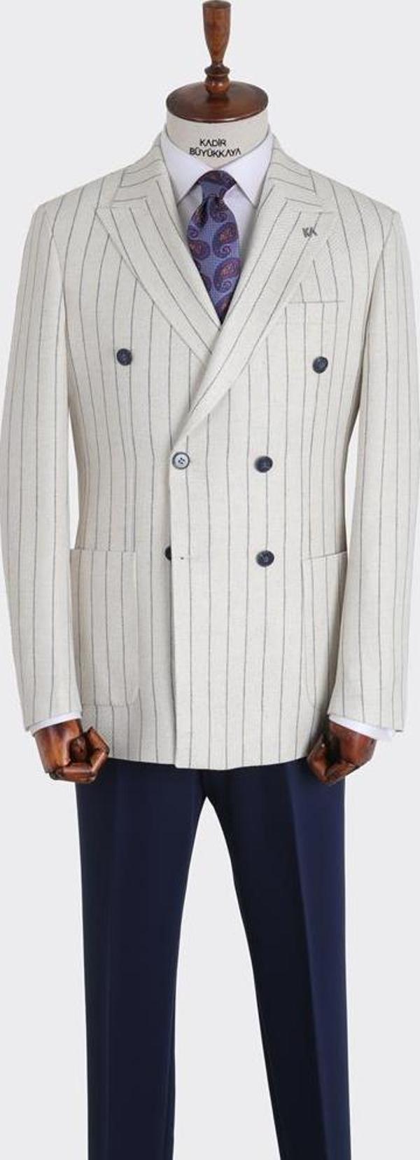 Kırlangıç Yaka Kruvaze Erkek Ceket-KAX5214S - Image 1