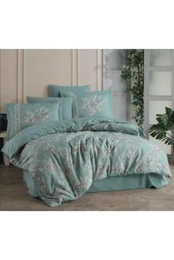 HOBBY RANFORCE TEK KİŞİLİK NEVRESİM TAKIMI CAMİLA YEŞİL - Image 1