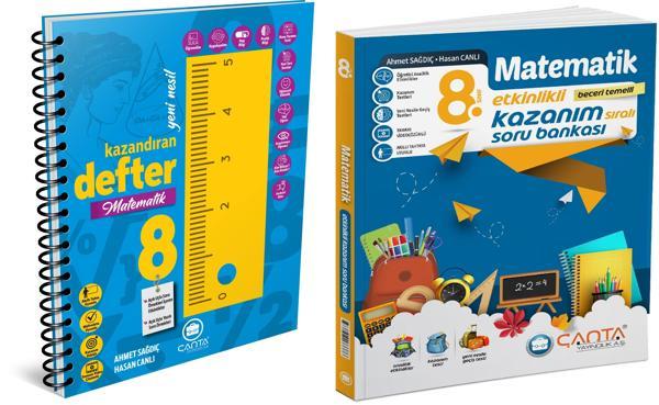 Çanta 2025 8. Sınıf Matematik Etkinlikli Kazanım Soru Bankası + Defter Seti 2 Kitap - Çanta Yayınları - Image 1