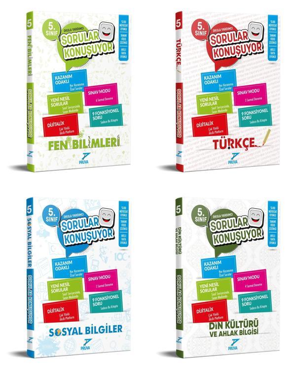 Pruva Akademi 2025 5. Sınıf Fen Bilimleri + Türkçe + Sosyal + Din Kültürü Soru Seti 4 Kitap Güncel Müfredat - Pruva Akademi - Image 1