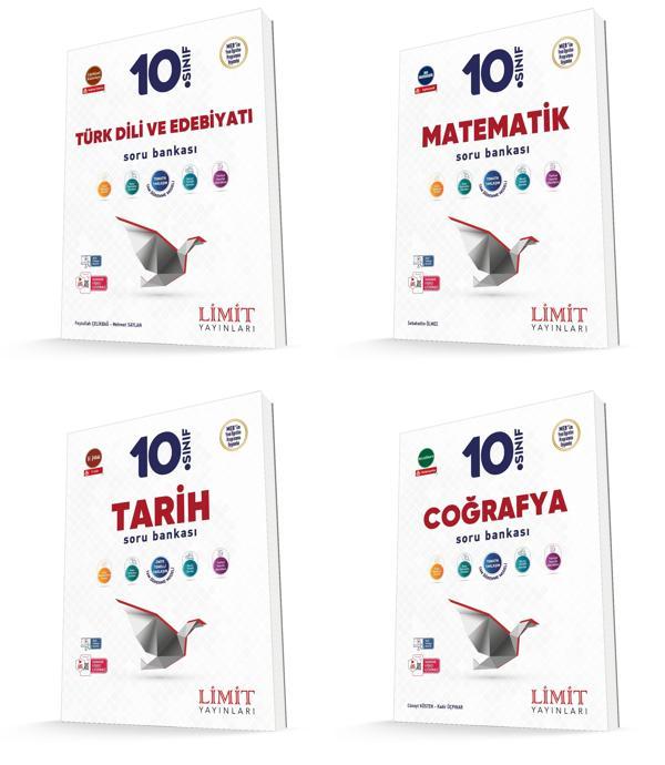 Limit 2026 10. Sınıf Matematik + Türk Dili + Tarih+ Coğrafya Soru Seti 4 Kitap Güncel Müfredat - Limit Yayınları - Image 1