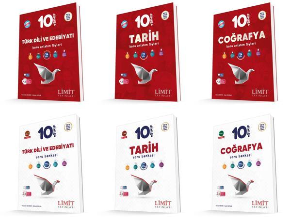 Limit 2026 10. Sınıf Türk Dili + Tarih+ Coğrafya Konu Kaf + Soru Seti 6 Kitap Güncel Müfredat - Limit Yayınları - Image 1