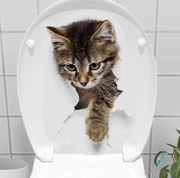 Decohandy Klozet Etiketi Stray Cat - Image 1