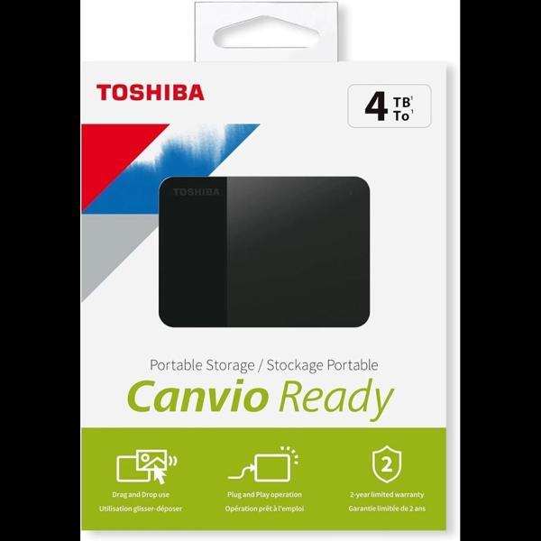 Toshıba Hdtp340ek3ca, Canvio Ready, 4tb, 2.5" Usb 3.0, Taşınabilir, Harici Hdd, (black) - Image 1