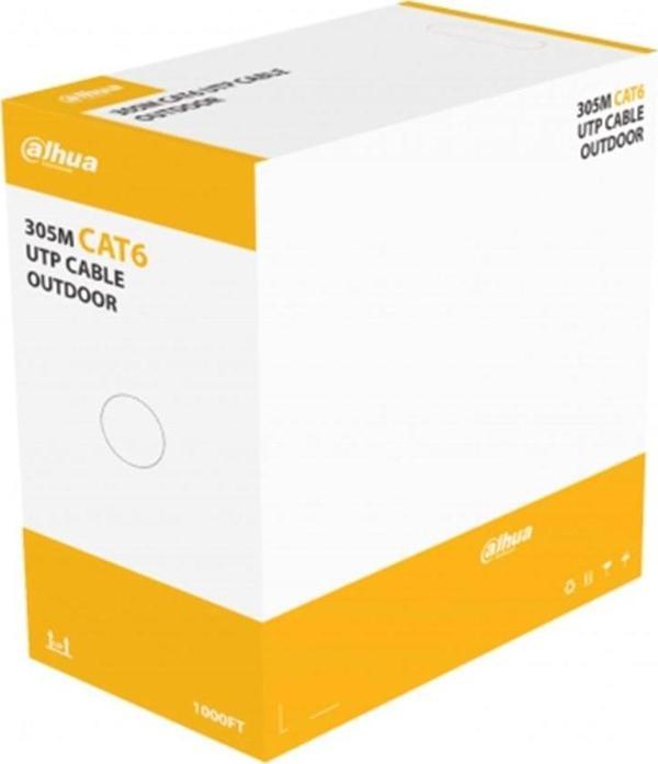 Dahua Dh-pfm920-6un, Cat6 305m, 24awg 0.53mm, Utp, %100 Bakır, Outdoor, Lszh Halogen Free Kablo, Siy - Image 1
