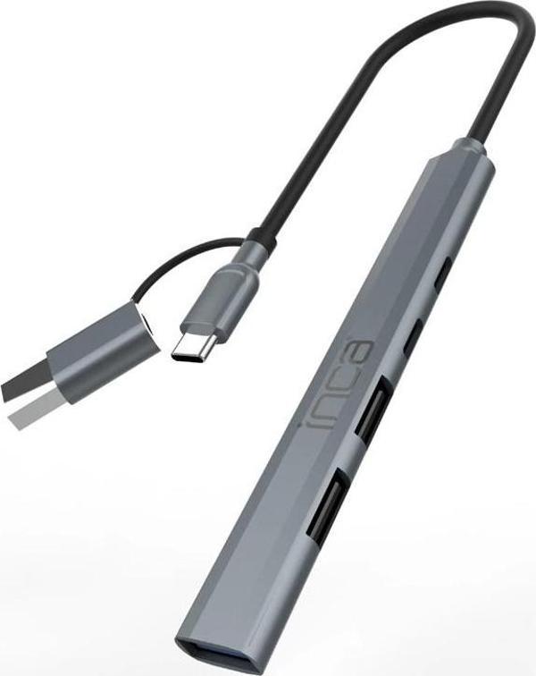 Inca Iutp-06t Usb 3.0 Type-c 3.1 Hub 1 X Usb 3.0 +2 X Usb+type-c+pd100w 2.0 Alumınyum Kasa Çoklayıcı - Image 1
