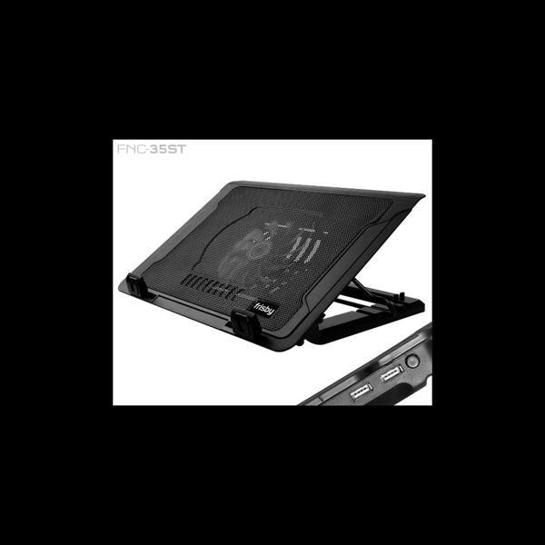Frısby Fnc-35st 14cm Fan, 10"-17" Notebook Soğutucu, 5 Kademeli Stand, Mavi Ledli (siyah) - Image 1
