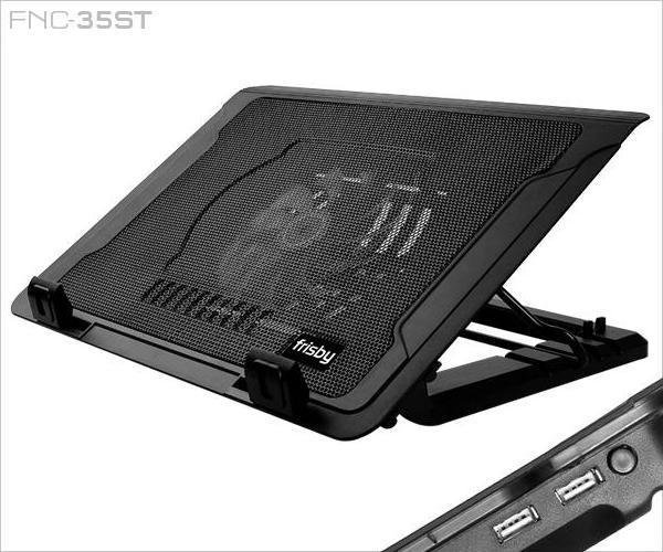 Frısby Fnc-35st 14cm Fan, 10"-17" Notebook Soğutucu, 5 Kademeli Stand, Mavi Ledli (siyah) - Image 1