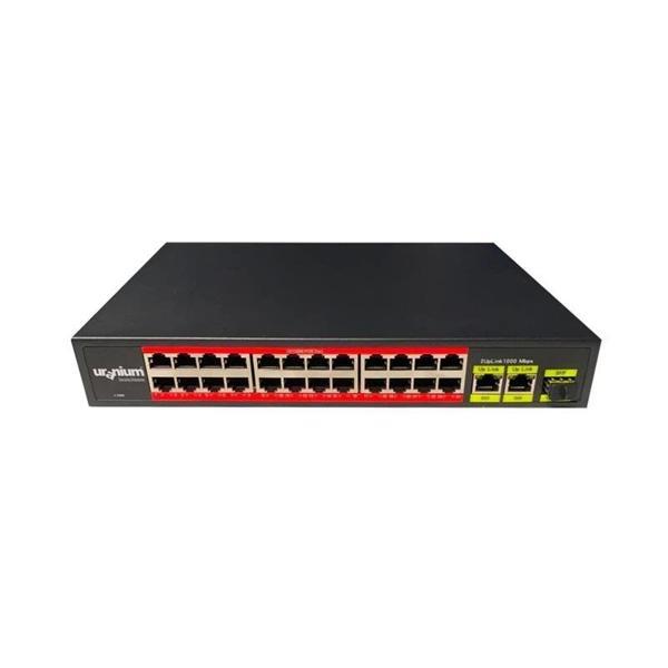 Uranıum Poe-2421sfp-300w 24 Port 10/100+2x Gıgabıt Uplınk +1xsfp 250 Metre Poe Rackmount Swıtch (rea - Image 1