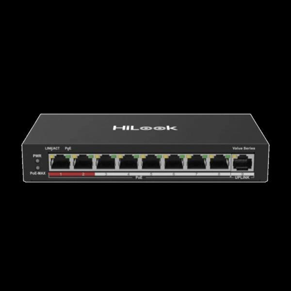Hılook Ns-0109p-60(b), 8 Port, Megabit, Poe 60w, 1 Port Megabit Uplink, Long Range 250metre, Yönetil - Image 1