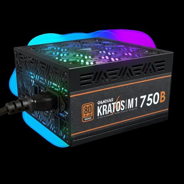 Gamdıas Kratos M1-750b, 750w, 80+ Bronze,  Aktif Pfc, Rgb, Gamıng, Atx, Power Supply (psu) - Image 1