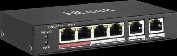 Hılook Ns-0106p-35(b), 4 Port, Megabit, Poe 60w, 2 Port Megabit Uplink, Long Range 250metre, Yönetil - Image 1