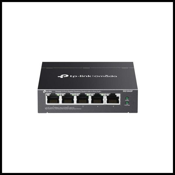 Omada Ds105gp, 5 Port Gigabit,  4 Port Gigabit Poe+, 65w, Yönetilemez, Masaüstü/vesa Metal Kasa Sess - Image 1