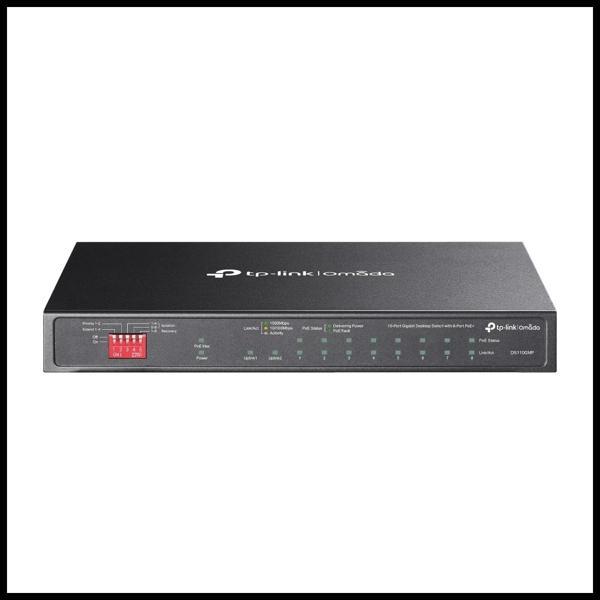 Omada Ds110gmp, 10 Port Gigabit,  8 Port Gigabit Poe+, 123w, 1 Port Combo Gigabit Sfp, Yönetilemez,  - Image 1