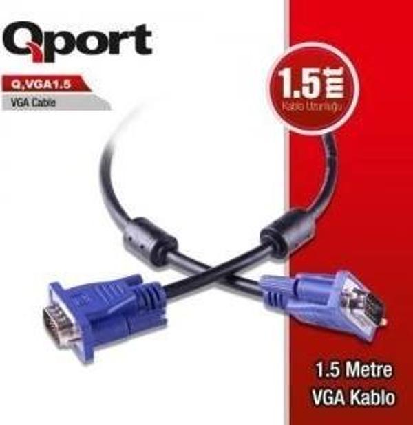 Qport Q-vga1.5 15 Pın Fıltrelı Vga Kablo 1.5mt - Image 1