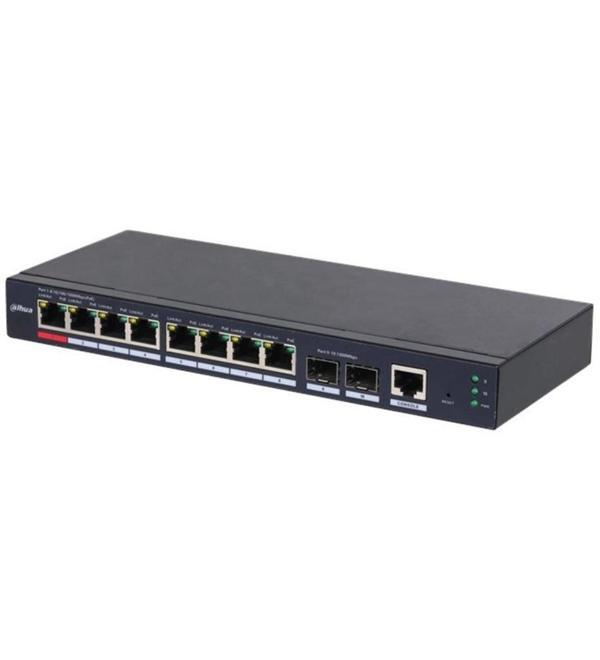 Dahua S4210-8gt-110, 8 Port, Gigabit, Poe 110w, 2 Port Gigabit Uplink, Longe Range 250mt., Cloud Yön - Image 1