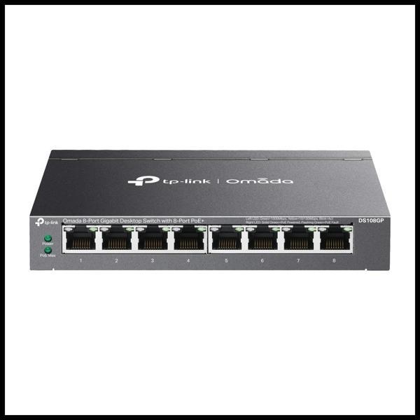Omada Ds108gp, 8 Port Gigabit,  8 Port Gigabit Poe+, 65w, Yönetilemez, Masaüstü/vesa Metal Kasa Sess - Image 1