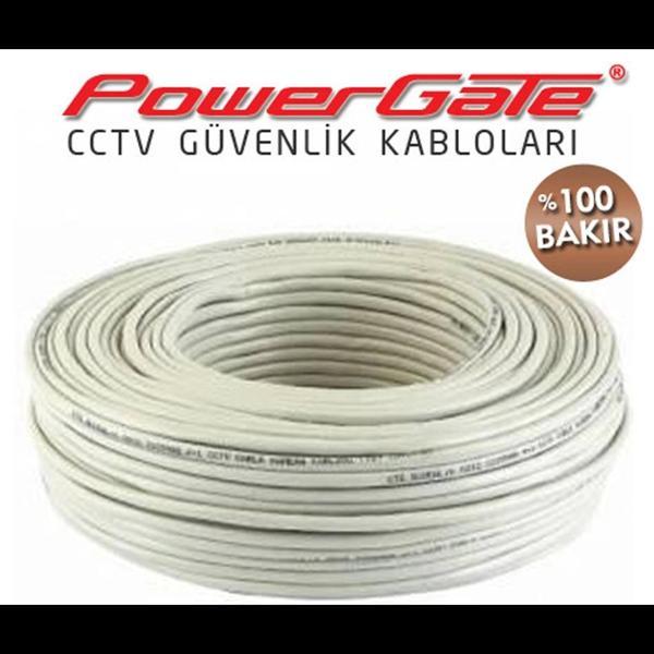 Powergate Vıa 100mt, 2+1 (2x0,22+0,22) %100 Bakır, Cctv Güvenlik Kablosu - Image 1