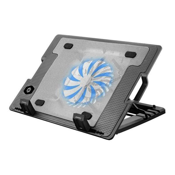 Frısby Fnc-37st 14cm Fan, 10"-17" Notebook Soğutucu, 5 Kademeli Stand, Mavi Ledli (siyah) - Image 1