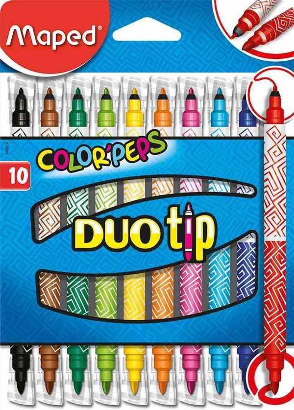Color Peps Duo Çift Uçlu Kalın İnce Keçeli Kalem 12 Renk 3154148490104 - Image 1