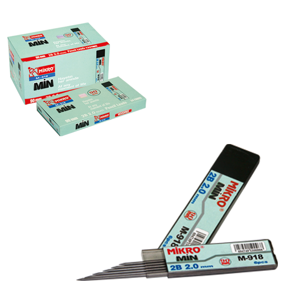 Mikro M-918 Min 2.0 Mm Versatil Kalem Ucu 2B 90 Mm 24 Lü (1 Paket 24 Tüp) - Image 1