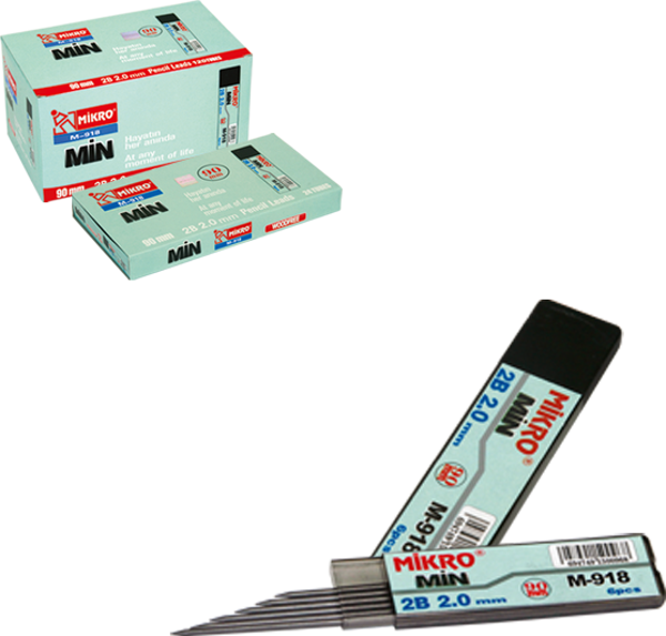Mikro M-918 Min 2.0 Mm Versatil Kalem Ucu 2B 90 Mm 24 Lü (1 Paket 24 Tüp) - Image 1