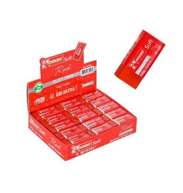 Mikro Silgi Soft Kırmızı 2B-30Rd (30 Lu Paket) - Image 1