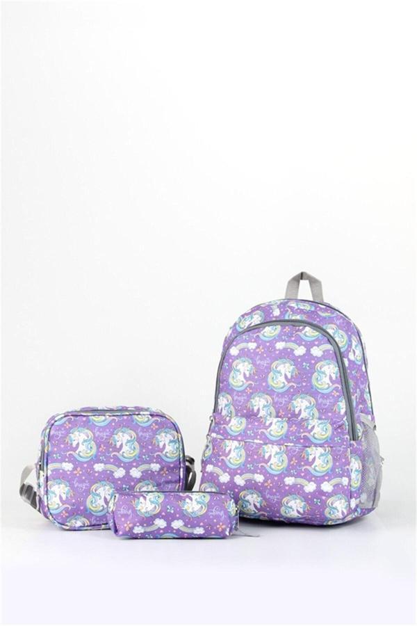 Okul Sırt Çantası Seti Mor (3 Lü Set) 40 x 31 x 16Ccm 2079 341 - Image 1