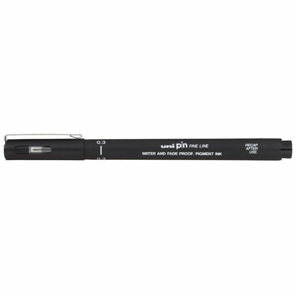 Uni-Ball Pin03-200 Teknik Çizim Kalemi Akrilik Uçlu Fine Line Pin 0.3 Mm Siyah (12 Li Kutu) - Image 1
