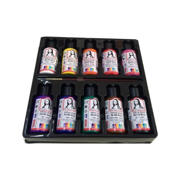 Südor Monalisa Akrilik Boya 10 Renk X 40 Ml + Fırçalı Set Ml122 - Image 1