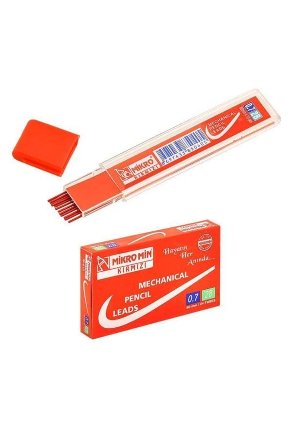 Mikro Min Kırmızı 0,7 Mm Versatil Kalem Ucu 60 Mm 24 Lü (1 Paket 24 Tüp) - Image 1