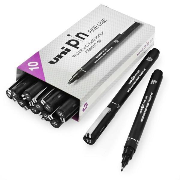 Uni-Ball Çizim Kalemi Akrilik Uçlu Fine Line Pin 1.0 Mm Siyah (S) Pin 10-200 (12 Li Paket) - Image 1