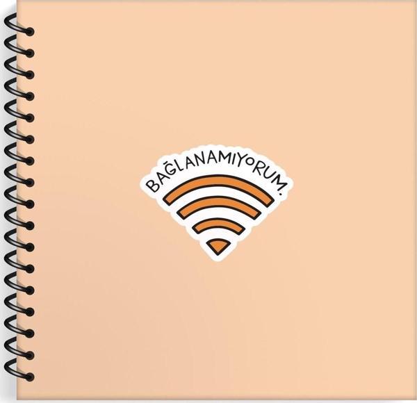 Hisli Şeyler 16X15Cm 50 Yaprak Çizgili Spiralli Sert Kapak Stickerli Hafif Kağıtlı Not Defteri Bağlanamıyorum - Image 1