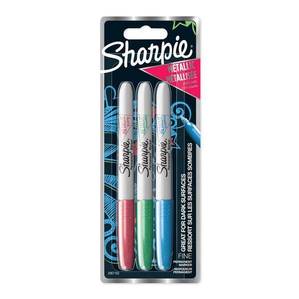 Sharpie Markör Permanent Kalem Metalik Kırmızı Yeşil Mavi (3 Lü Paket) 2067103 - Image 1