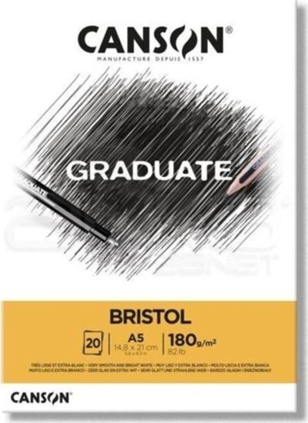 Canson A5 Çizim Bloğu (Çizim Defteri) Graduate Cangrad Bristol 20 Yaprak 180 Gram 400110382 - Image 1