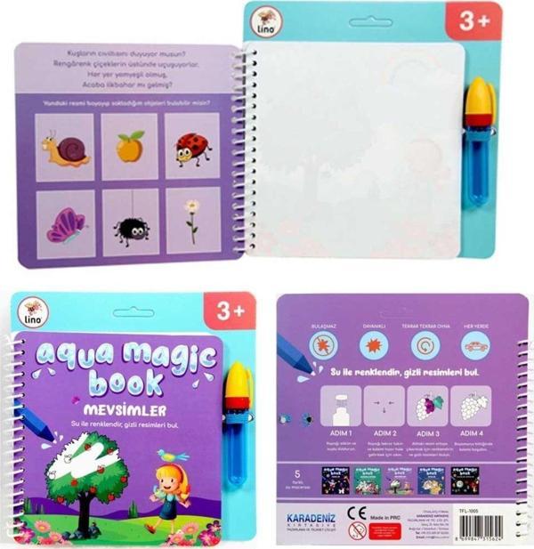 Lino Sihirli Boyama Kitabı Aqua Magic Book Mevsimler Tfl-1005 - Image 1