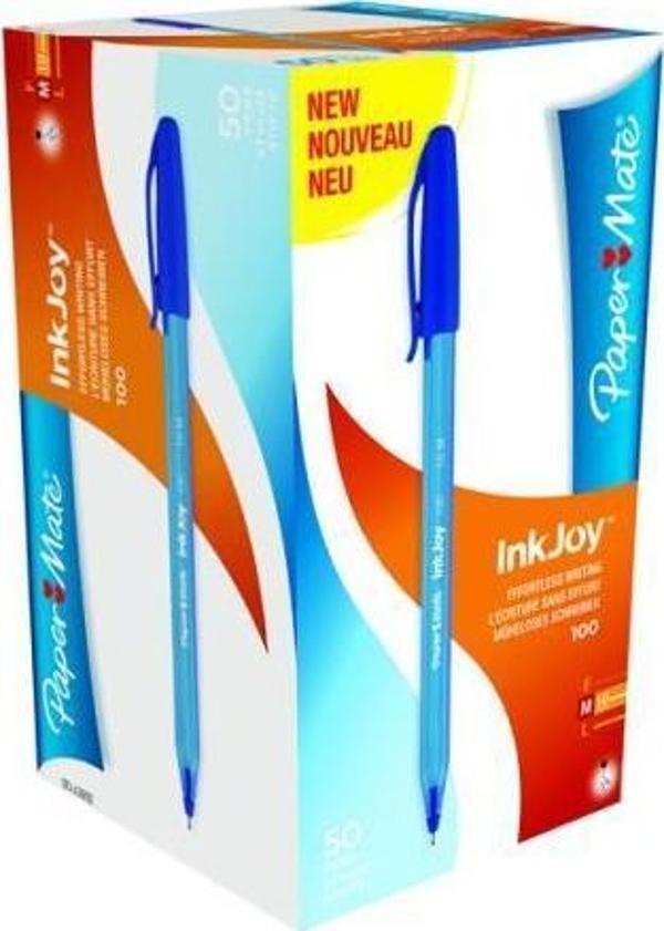 Papermate Inkjoy 100 Tükenmez Kalem M. Mavi 50 Li S0957130(1 Paket 50 Adet) - Image 1