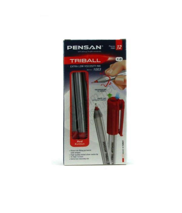 Pensan Triball Tükenmez Kalem 1,0 Mm Kırmızı 12 Lİ (1 Paket 12 Adet) - Image 1