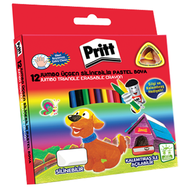 Pritt Silinebilir 12 Renk Pastel Boya Jumbo Üçgen 1655739 - Image 1